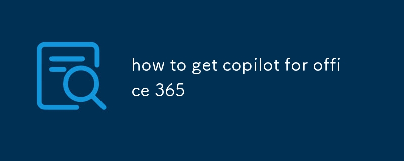 Office 365용 copilot를 얻는 방법