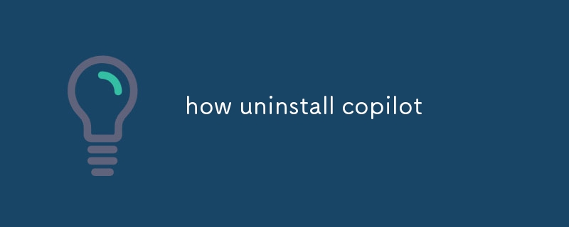 how uninstall copilot