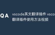 vscode英文翻译插件 vscode翻译插件使用方法视频