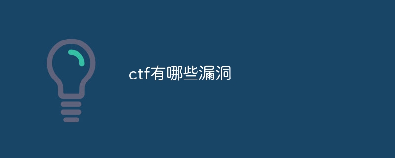 ctf有哪些漏洞