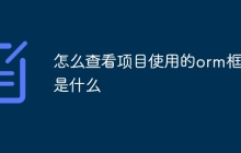怎么查看项目使用的orm框架是什么