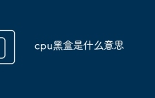 cpu黑盒是什么意思