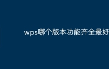 wps哪个版本功能齐全最好用