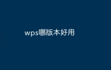 wps哪版本好用