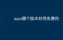 wps哪个版本好用免费的