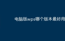 电脑版wps哪个版本最好用