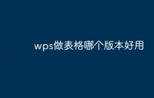 wps做表格哪个版本好用