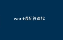 word通配符查找