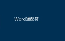 Word通配符