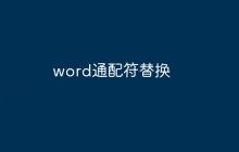 word通配符替换