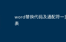 word替换代码及通配符一览表