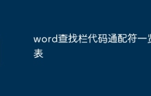 word查找栏代码通配符一览表