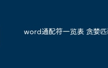 word通配符一览表 贪婪匹配