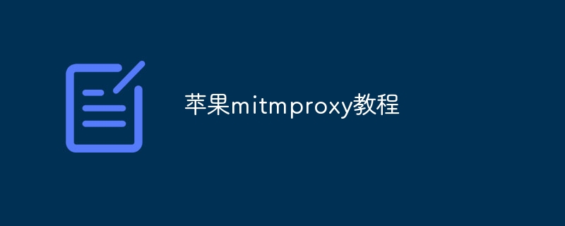 苹果mitmproxy教程