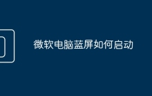 微软电脑蓝屏如何启动