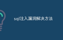 sql注入漏洞解决方法