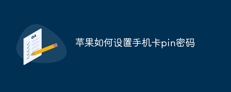 苹果如何设置手机卡pin密码