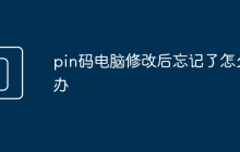 pin码电脑修改后忘记了怎么办
