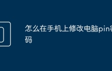 怎么在手机上修改电脑pin密码