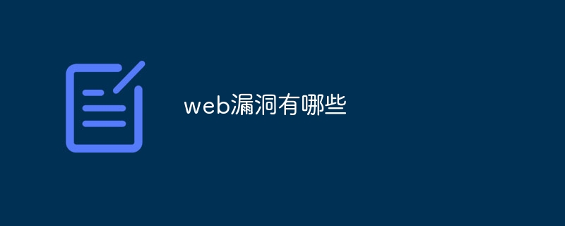 web漏洞有哪些