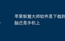 苹果恢复大师软件是下载到电脑还是手机上