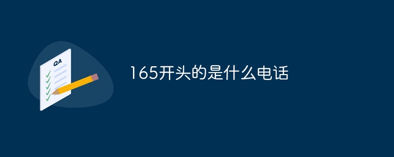 165开头的是什么电话