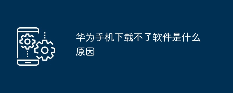 华为手机下载不了软件是什么原因
