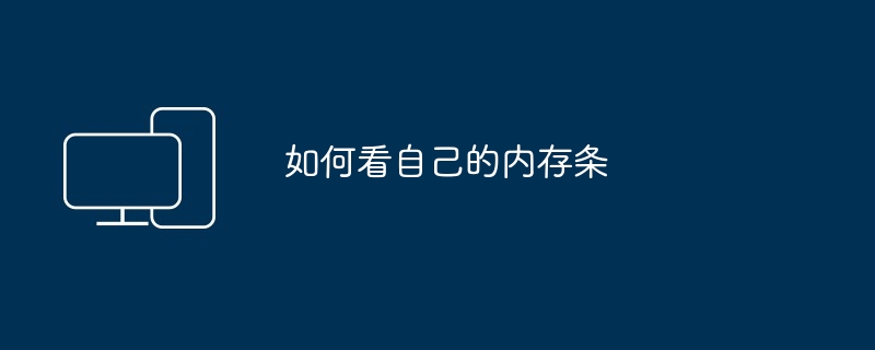 如何看自己的内存条
