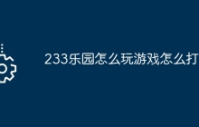 233乐园怎么玩游戏怎么打开