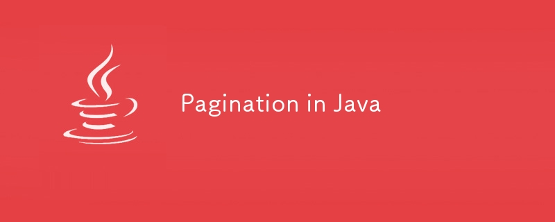 Paginierung in Java