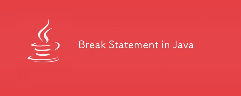 Break Statement in Java