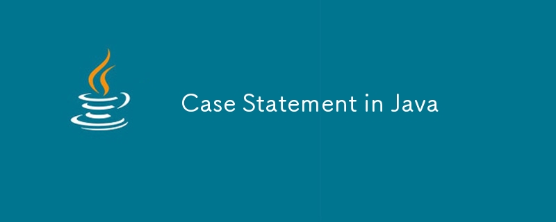 Case Statement in Java