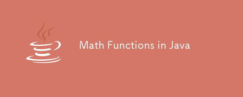 Math Functions in Java