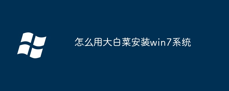 怎么用大白菜安装win7系统