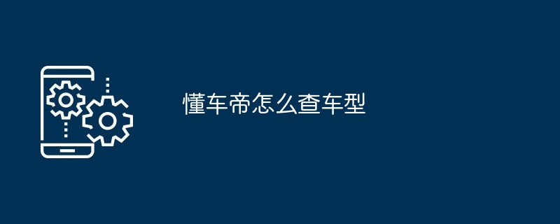 懂车帝怎么查车型