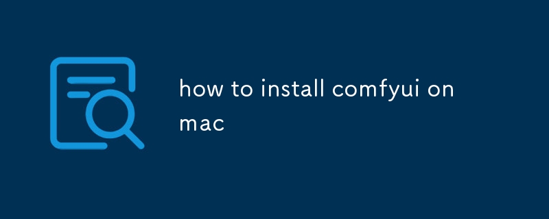 how to install comfyui on mac