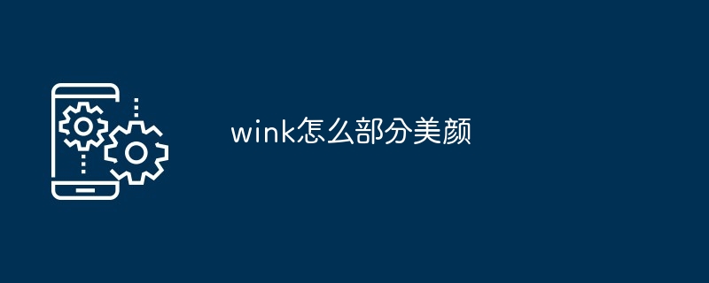 wink怎么部分美颜