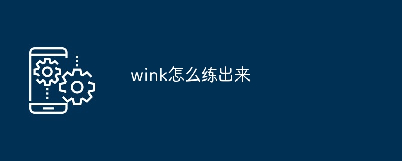 wink怎么练出来