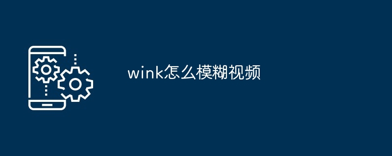 wink怎么模糊视频
