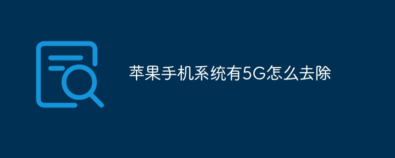 苹果手机系统有5G怎么去除