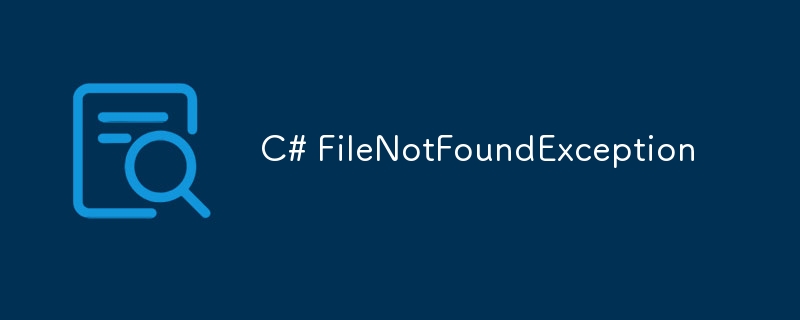 C# FileNotFoundException