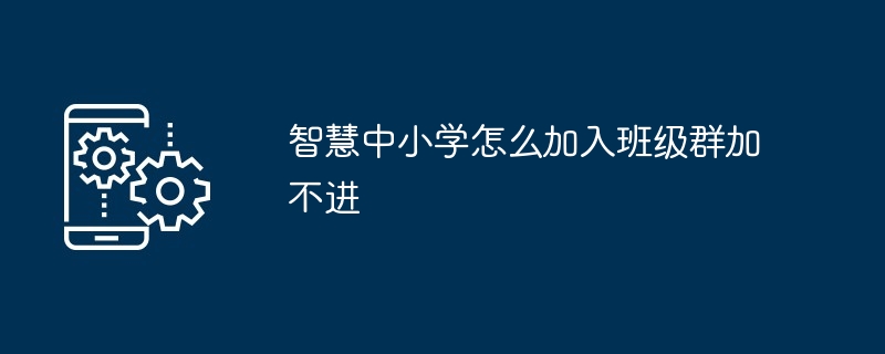 智慧中小学怎么加入班级群加不进