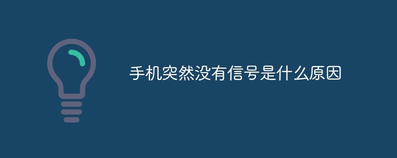 手机突然没有信号是什么原因
