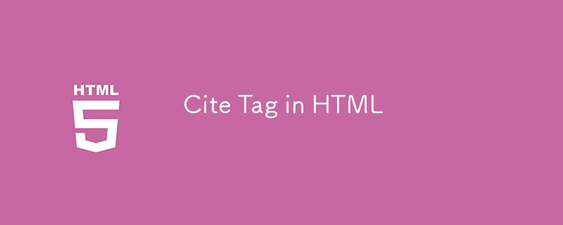 Cite Tag dalam HTML