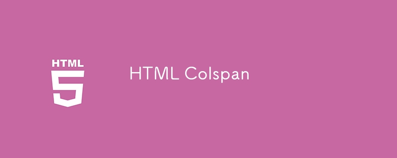 Colspan HTML