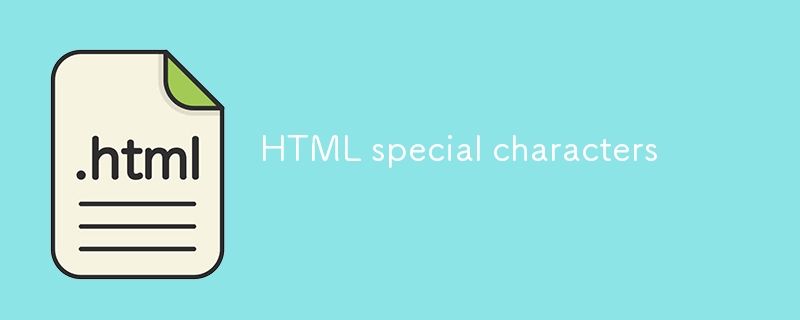 HTML 특수 문자