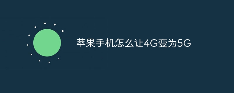 苹果手机怎么让4G变为5G
