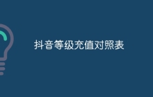 抖音等级充值对照表