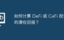 如何计算 DeFi 或 CeFi 投资的潜在回报？