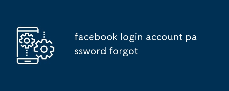 Facebook-Login-Konto-Passwort vergessen